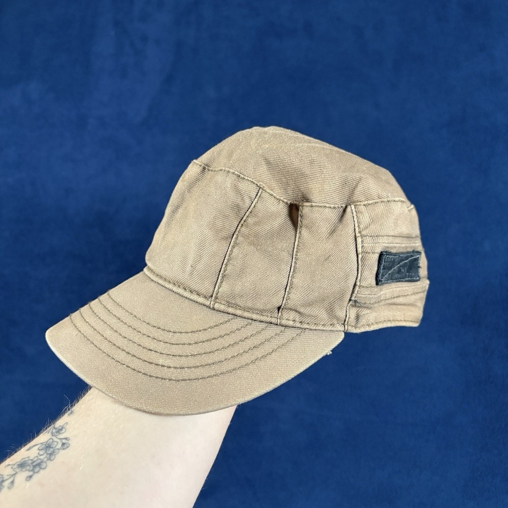 Vtg Sean John Cadet Hat M/L Brown Cotton Canvas Military Cap Y2K Hip Hop